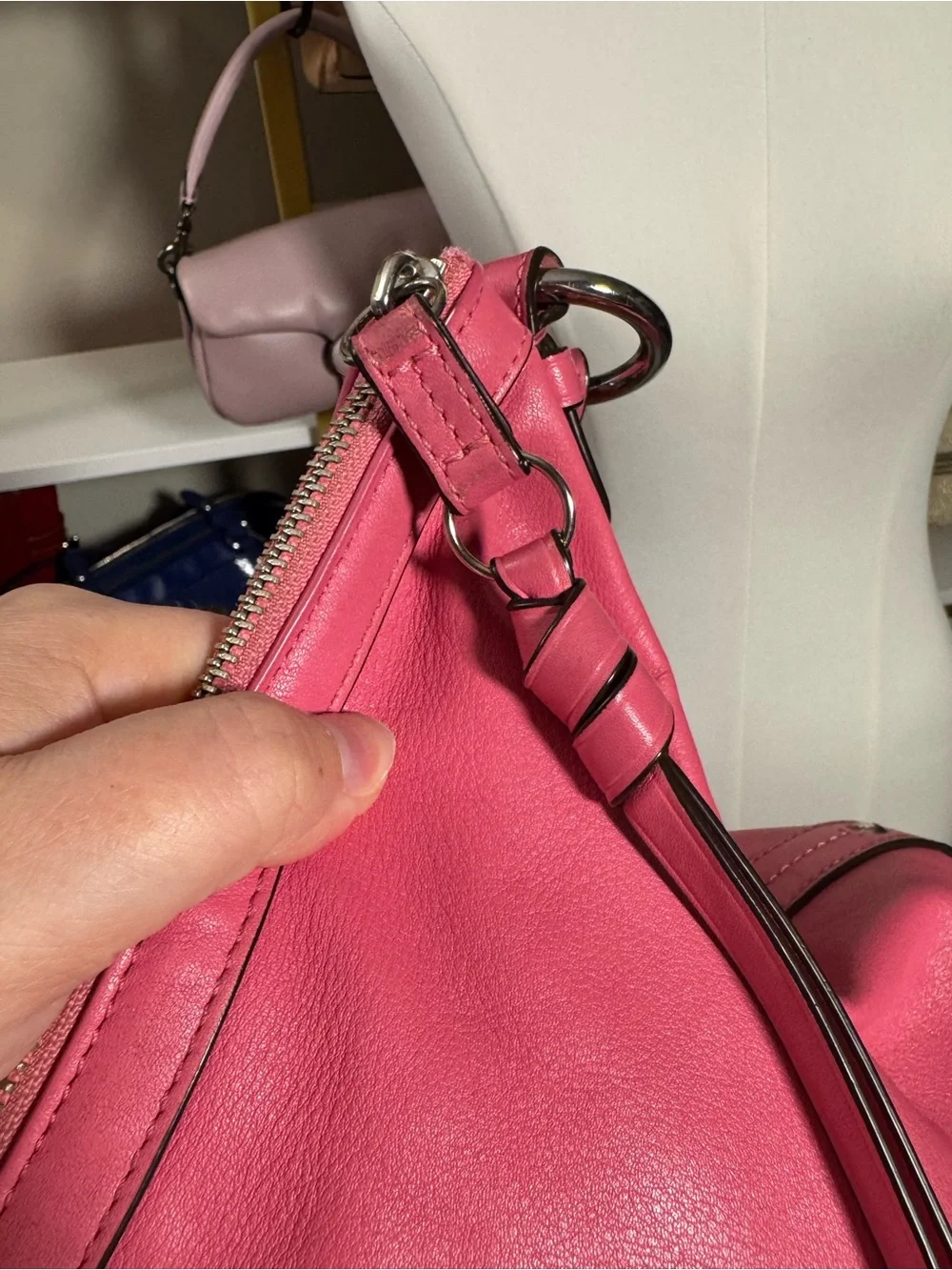 Coach Pink Leather Shoulder Bag